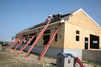 Shingling the roof